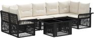 vidaXL Tuinbank Set 8 st Zwart en Crème Wit polyrattan