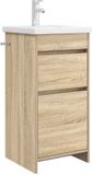 vidaXL Badkamer Vanity met Wastafel Sonoma Eiken 42 x 40 x 84,5 cm