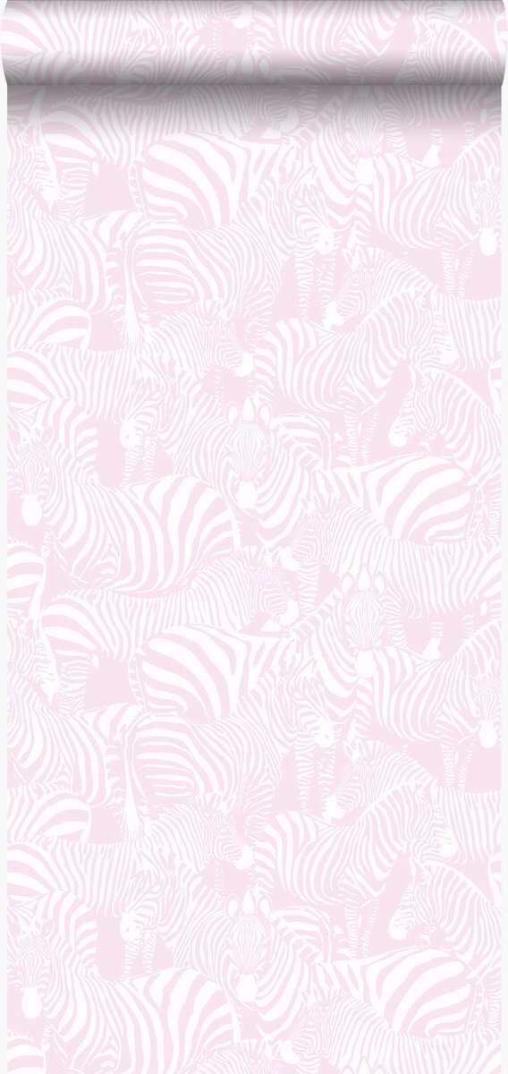 Origin Wallcoverings behang zebra's licht roze - 346835 - 53 cm x 10,05 m