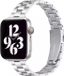 By Qubix Qubix Stalen Slim Fit Schakelband - Zilver - Geschikt voor Apple Watch 44mm / 45mm / 46mm / 49mm