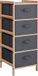 Vicco Bruno meuble de salle de bain – 34,5 x 86 cm avec 4 tiroirs en tissu Gris