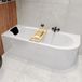 Badland AVITA hoekbad 160 x 75 cm links wit met bamboe badplank zonder zijpaneel