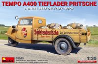 MiniArt Modelbouwpakket Militaire voertuigen - 38045 Tempo A400 Tieflader Pritsche 3-Wheel Beer Delivery Truck Plastic - 1:35 - Modelbouw