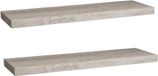 5five Étagère murale Bassline - 2x - chêne gris - 80 cm