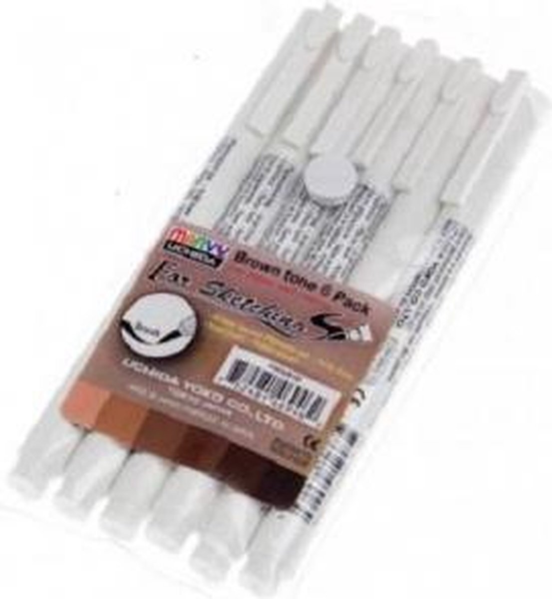 Marvy Uchida Technische Brushpennen Bruintinten Set 6 stuks