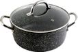 WECOOK! Granieten kookpan, 24 cm, 4,2 L, Inductie, Glazen Deksel, Anti-aanbaklaag