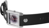JUST herenhorloge echt leer zilverkleurig, 3 ATM