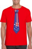 Bellatio Decorations Shoppartners Bv Rood t-shirt met Australische vlag stropdas heren - Australie supporter M