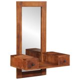 VidaXL Wandspiegel met lades 60x33x90 cm massief acaciahout