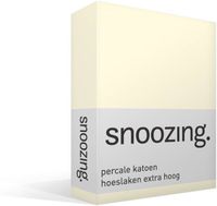 Snoozing percale katoen hoeslaken extra hoog - 1-persoons (80x220 cm) - wit