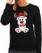 Bellatio Decorations Foute Kersttrui/sweater voor dames - Merry Christmas - zwart - kerst ijsbeer XL
