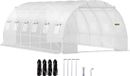 VEVOR Overspannen Dakkas, 6,1 x 3 x 2,1 m Foliekas, Gegalvaniseerd Stalen Frame en PE Dekzeil Kastunnel, Wit