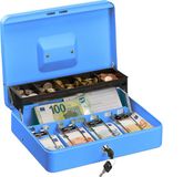 Relaxdays Geldkistje met slot - blauw