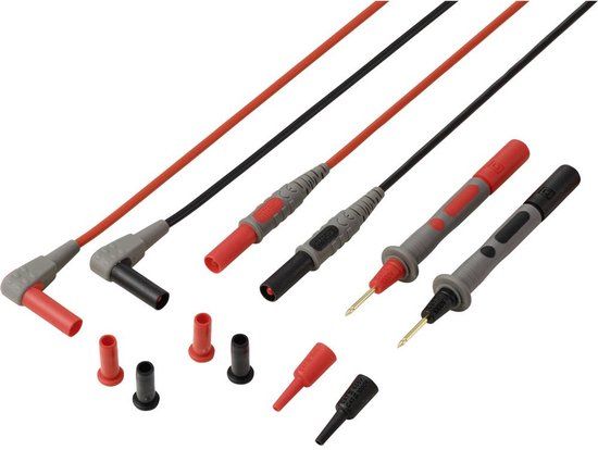 Voltcraft MSL-850 Meetsnoer Stekker 4 mm Testpunt 1.2 m Rood, Zwart 1 paar