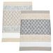 Filet - Set van 2 keukendoeken van jacquard met inzetstuk van Aida-stof, 55 gaten voor borduren, ideaal voor het drogen van servies, gemaakt in Italië, Arabisch design, kleur zwart en touw
