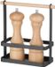HENDI Bestek caddy – matzwarte poedercoating – houten handvat – 230x100x240 mm