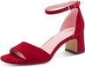 Tamaris Dames Platte Sandalen Rood Leer Sleehak Gesp 39