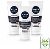 NIVEA MEN Gel pour le visage et la barbe sensible - 50 ml - Lot économique - 3 pièces