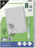 Kangaro Kartonnen register DIN A4 A-Z. 180 g/m² gerecycled grijs FSC karton - 20-delig
