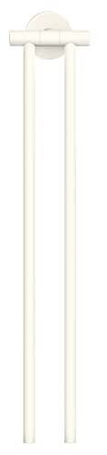 tesa tesa® MOON WHITE Handdoekrek 2-armig, mat wit, voor Badkamer en Wc - voor Badkamers in Industriële en Moderne Stijl - Zonder Boren, Zelfklevend - 84 mm x 50 mm x 456 mm