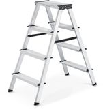 SONGMICS Huishoudtrap - Aluminium Ladder - 4 Antislip Treden - Opvouwbaar - Max 150 kg