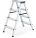 SONGMICS Huishoudtrap - Aluminium Ladder - 4 Antislip Treden - Opvouwbaar - Max 150 kg