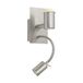 Eglo Wandlamp | PASTERI PRO | E27 met LED leeslamp nikkel-matt 40W IP20