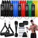 Merkloos Weerstandsbanden set van 5 stuks met handgrepen, enkelbandjes en deuranker voor krachttraining, pilates en yoga