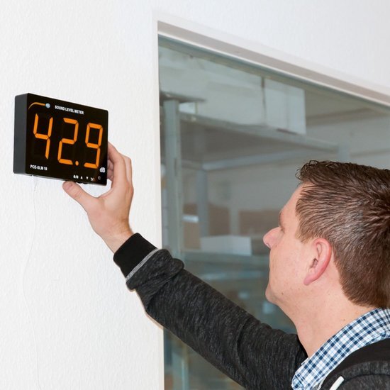 PCE Instruments PCE-SLM 10 Decibelmeter - groot display voor wandmontage + alarm + datalogger