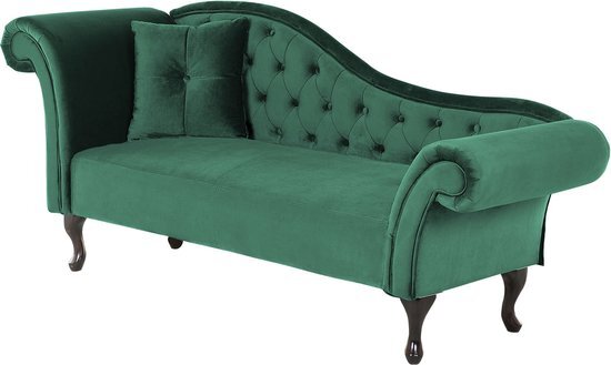 LATTES - Chaise longue - Groen - Linkerzijde - Fluweel