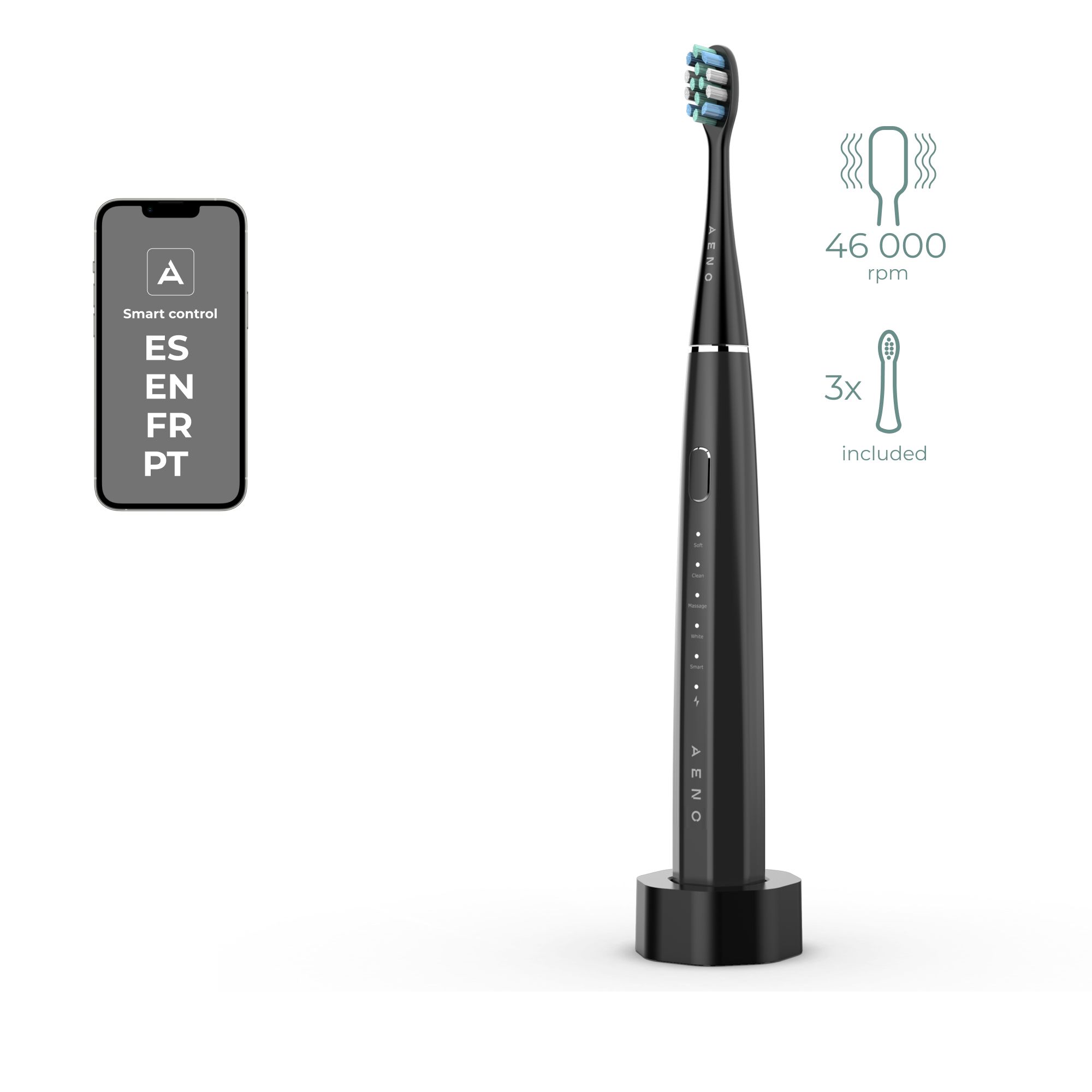 AENO DB2S - Sonic Smart Toothbrush - Black