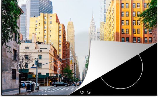 KitchenYeah® Inductie beschermer 77x51 cm - Oversteken in New York - Inductie beschermer