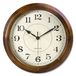 Kesin Wandklok hout 35 cm stille wandklok grote decoratieve batterij aangedreven niet tikkende analoge retro klok voor woonkamer, keuken, slaapkamer
