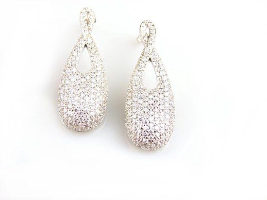 Model Shine Twist Zilveren Oorringen met Cubic Zirconia - Zilver 925 - Dames