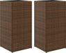 vidaXL Plantenbakken 2 st 40x40x80 cm poly rattan bruin