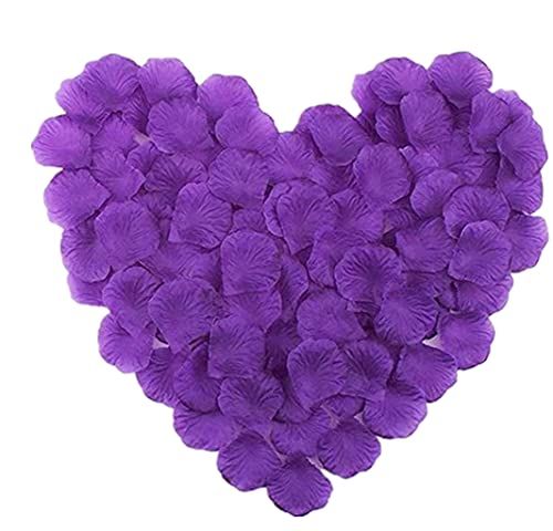 Shatchi 200 stuks Donker Paars Zijde Rose Bloemblaadjes - Confetti - Tafel Decoratie
