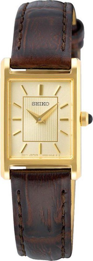 Seiko SWR066P1 Dames Horloge - Goudkleurig - Leer - Quartz