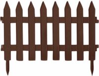 Prosperplast Tuinhekjes - 7x stuks - kunststof - 320 cm - bruin - borderrand - tuinafscheiding