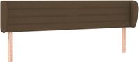 vidaXL Hoofdbord met randen 203x23x78/88 cm stof donkerbruin