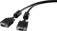 Renkforce RF-4212507 VGA-kabel VGA Aansluitkabel VGA-stekker 15-polig, VGA-stekker 15-polig 10.00 m Zwart Met Ferrietkern