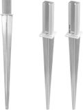 KOTARBAU® 2 stuks Paalhouder, Verzinkt Staal, 60x40 cm, Zilver