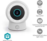 Nedis SmartLife Beveiligingscamera Buiten - Spotlight - 3MP Full HD 1296p - IP65 - Bewegingssensor - Nachtzicht - Wit
