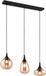 TRIO LUMINA - Suspension - Noir mat - excl. 3x E14 40W - Verre ambré