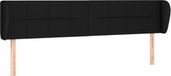 vidaXL Hoofdbord - Zwart - Stof - 203x23x78/88 cm