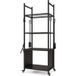 Étagère à bois de chauffage à 4 niveaux avec roues et 4 outils, étagère à bois de chauffage en métal pour intérieur et extérieur, noir