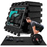 Merkloos Fitness Vloermatten - EVA en rubber - Set van 18 - 30 x 30 cm - Puzzelmat