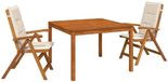 vidaXL Ensemble de jardin 3 pièces Naturel Acacia massif