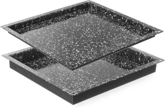 HENDI Convectomat bakplaat – geëmailleerd staal – antiaanbaklaag – hittebestendig tot 300°C – GN 2/3 – 345x325x40 mm