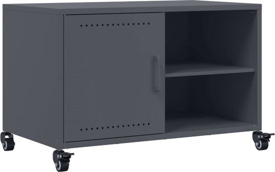vidaXL Tv-meubel 68x39x43,5 cm staal antracietkleurig
