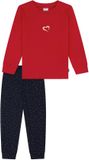 SCHIESSER - Pyjama lang - Meisjes - Rood - Gestipt - Lange mouw - Katoen - Maat 104